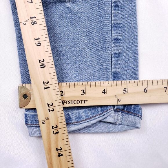 Black Label C'Est To! Jeans Womens 26x23 Size 1 Blue Distressed Cuffed Hem - Picture 11 of 11